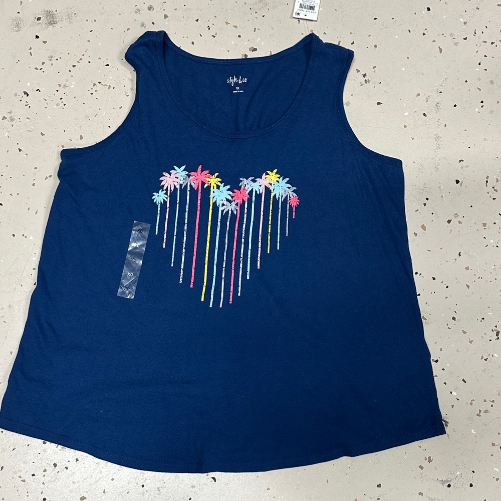 NWT STYLE & CO TROPICAL TANK TOP